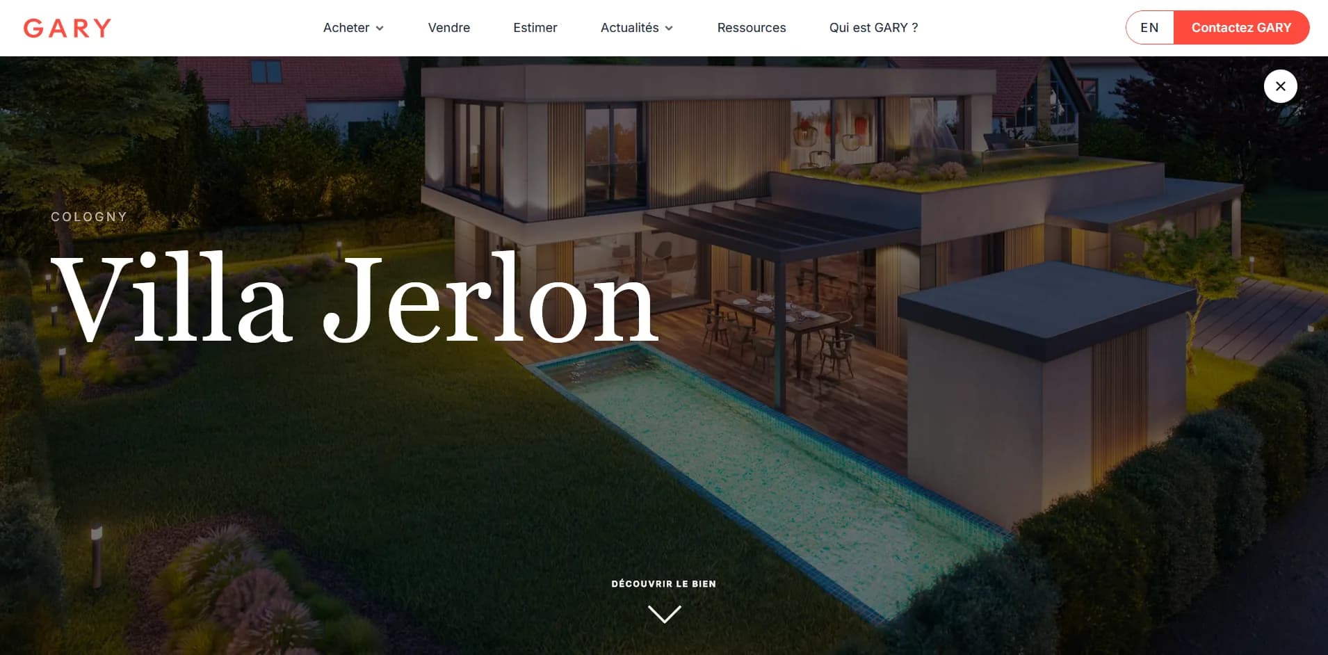Page d'un bien sur gary.ch : Villa Jerlon