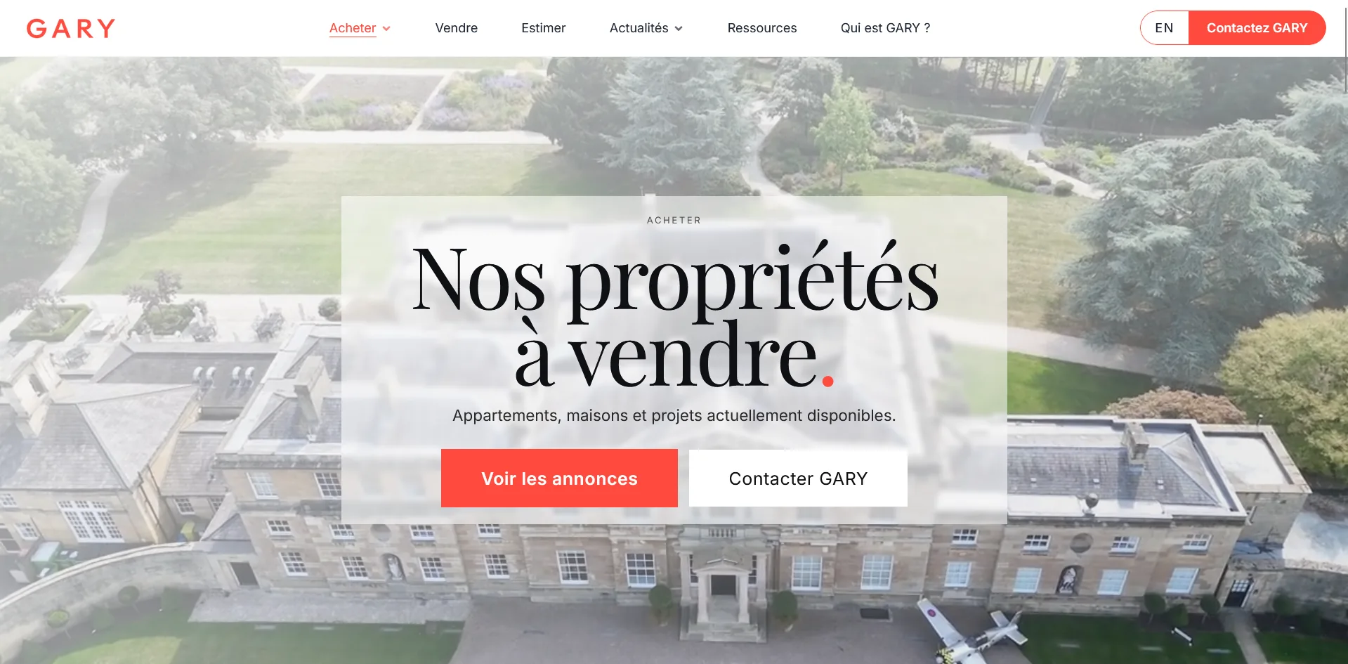 Acheter sur gary.ch : nos propriétés à vendre